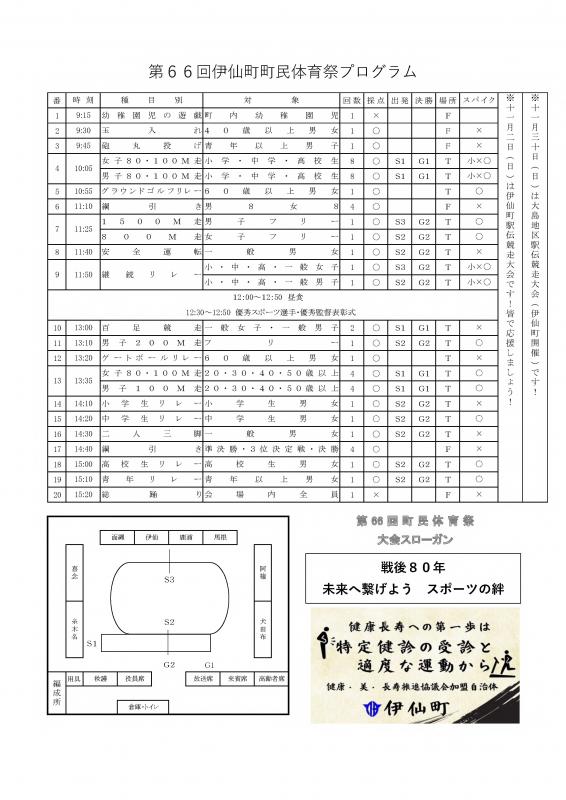 第66回伊仙町町民体育祭プログラム